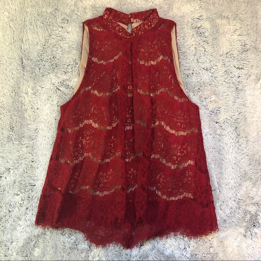 **BRAND NEW** Red Lace Top